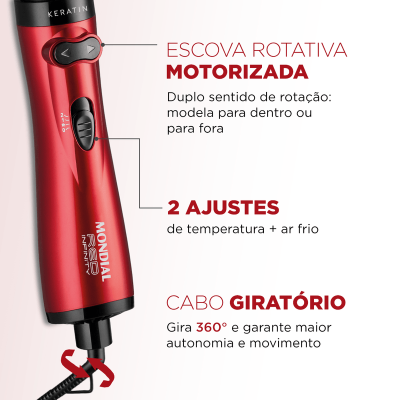 Escova Rotativa Red Infinity Keratin Mondial ER-11-KR