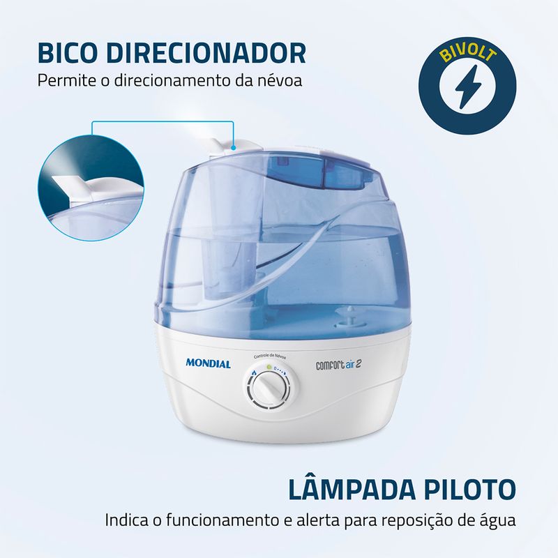 Umidificador de Ar Ultrassônico Mondial Comfort Air 2 NUA-02