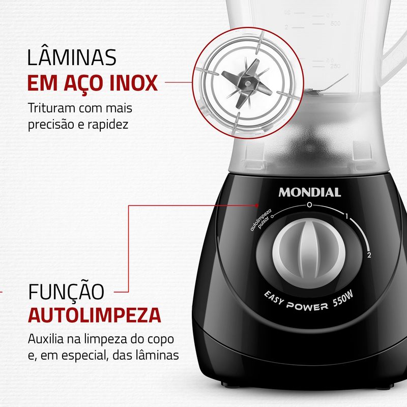 Liquidificador Mondial Easy Power 550W L-550-B