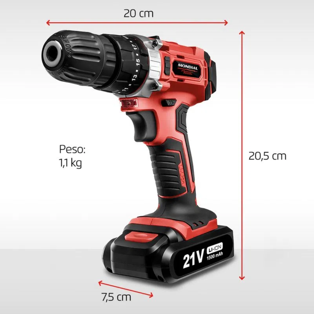 Parafusadeira e Furadeira Bateria 21 V PF-09M