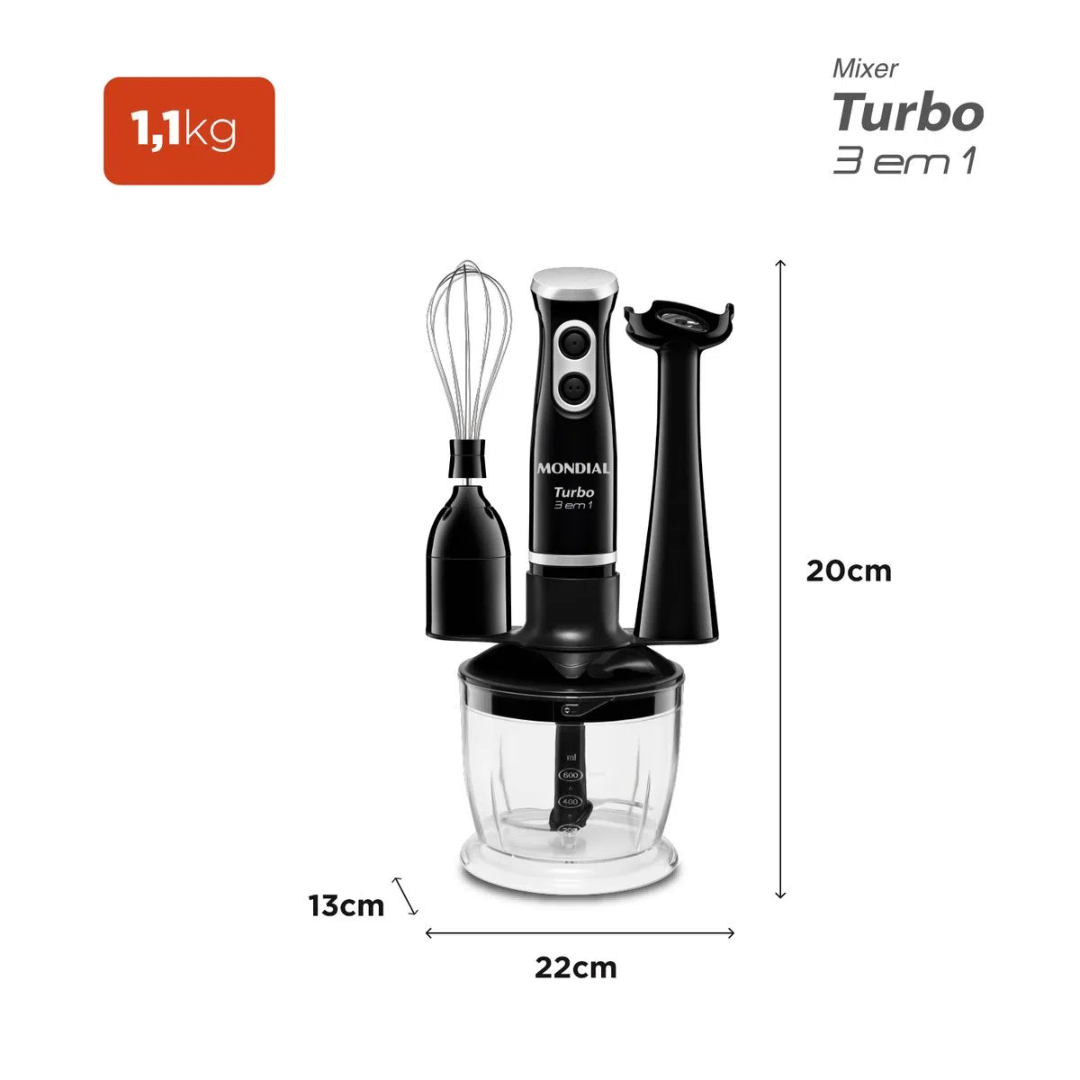 Mixer Turbo 3 em 1 Mondial M-14